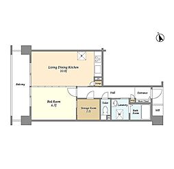 アーバンライフ目白駅前1号棟 1SLDKの間取図画像