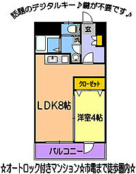 ライズ神水 1LDKの間取図画像