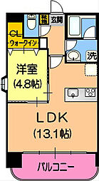 ノーブル九学通り 1LDKの間取図画像