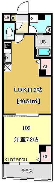 稲毛海岸レジデンス 102｜千葉県千葉市美浜区稲毛海岸1丁目(賃貸マンション1LDK・1階・40.51㎡)の写真 その2