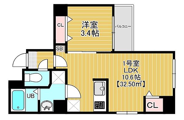 ベルテ千葉中央 301｜千葉県千葉市中央区中央2丁目(賃貸マンション1LDK・3階・32.50㎡)の写真 その2