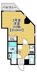 ソラトワーヌ 1Kの間取図画像