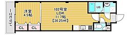 グランディオ検見川 1LDKの間取図画像