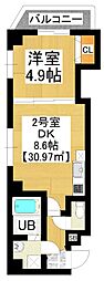 新宿ガーデンHS 1DKの間取図画像