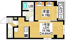 MaisondeM 1LDKの間取図画像