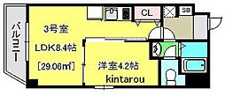 エクセレントコート千葉新宿 1DKの間取図画像