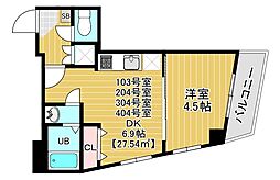 soare幕張2nd 1DKの間取図画像
