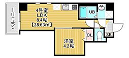 金太郎ヒルズ355 1LDKの間取図画像