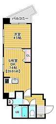 金太郎ヒルズ372 1DKの間取図画像