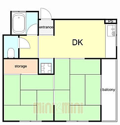 新栄コーポ 2DKの間取図画像