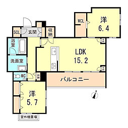 間取図画像 2LDK