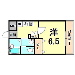 NSハイム 1Kの間取図画像