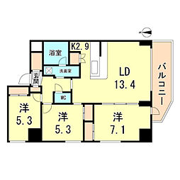 ラドゥセール西宮北口 3LDKの間取図画像