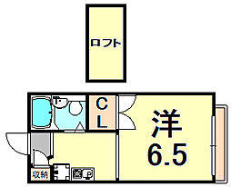 アザリア ワンルームの間取図画像
