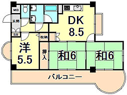 セピア西宮北口 3DKの間取図画像