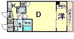セレニテ甲子園 1DKの間取図画像
