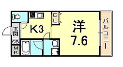 WOB西宮レジデンス 1Kの間取図画像