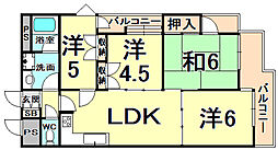 NEOダイキョー甲子園2 4LDKの間取図画像