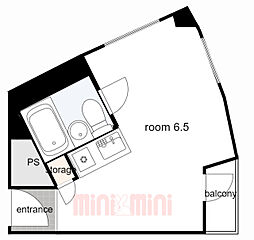 THECITY鳴尾 ワンルームの間取図画像