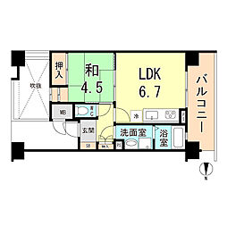 阪急西宮マンション 1LDKの間取図画像