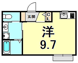 サンヴェルデ西宮 ワンルームの間取図画像