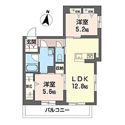 通町グランデ 2LDKの間取図画像