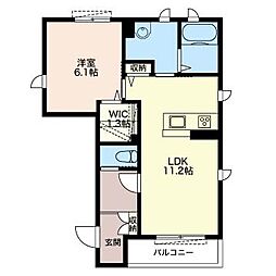 メゾンリアン1 1LDKの間取図画像