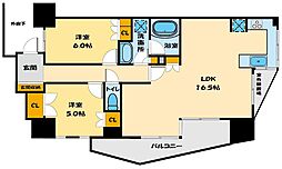ライオンズ川越プレミアフォート 2LDKの間取図画像