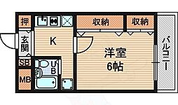 ヴィラージュ塚口 1Kの間取図画像