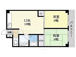 アーチ神崎 2LDKの間取図画像
