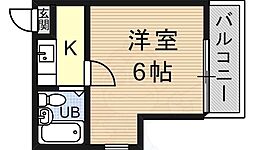 サンパレス21東園田 ワンルームの間取図画像