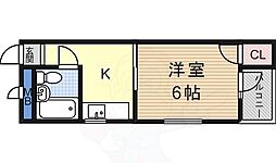 ロイヤルコート東園田 1Kの間取図画像