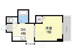 ジュネス南塚口 1DKの間取図画像