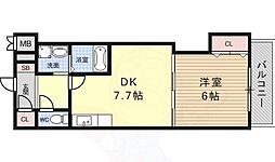 AXISM&S 1DKの間取図画像