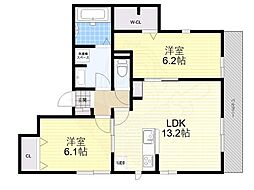 アングレーム 2LDKの間取図画像