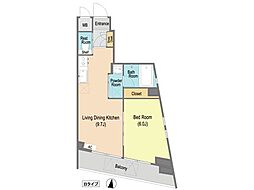フレンズ紅葉山 1LDKの間取図画像