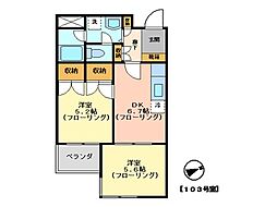 コーポダンディライオン 2DKの間取図画像