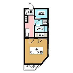 ポエーム・ドゥ・フェ 1Kの間取図画像