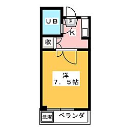 エクセレント並木 1Kの間取図画像