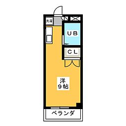 メゾン大洋パート2 ワンルームの間取図画像