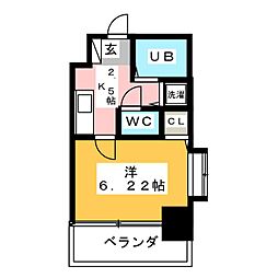 アクシーズタワー川口幸町2 1Kの間取図画像