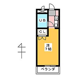 メゾン大洋パート2 1Kの間取図画像