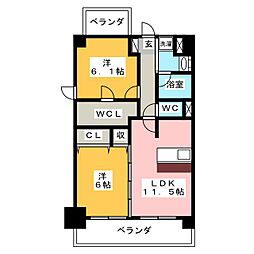 プリモパッソ川口 2LDKの間取図画像