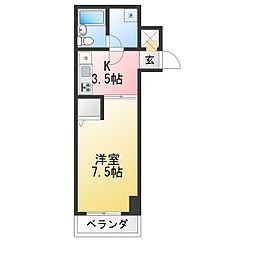 ライオンズマンション川口幸町 1Kの間取図画像