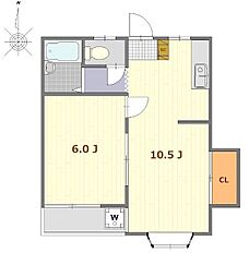 シャトレアサヒ 1LDKの間取図画像