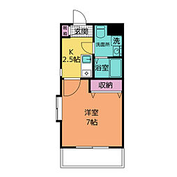 シティマンションヴィラヒロ 1Kの間取図画像