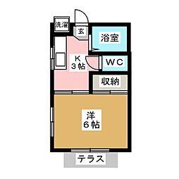 シティーハイツ 1Kの間取図画像