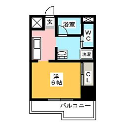 エポック45 1Kの間取図画像