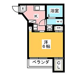 プレミールコート川口 1Kの間取図画像