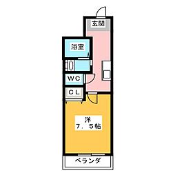 クレア栄町 1Kの間取図画像